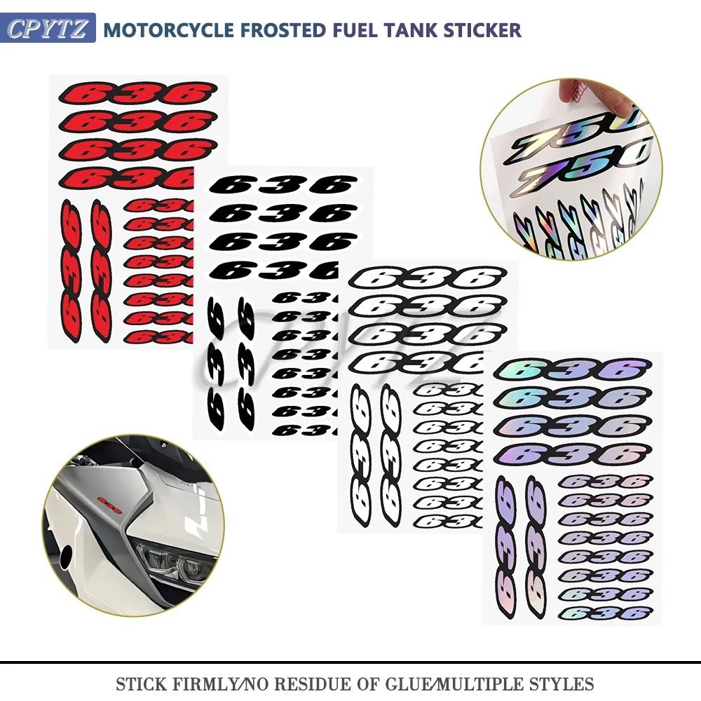 Fit for Ninja ZX-6R ZX636 Number 636 Motorcycle Digit Stickers Motorcross Body Universal Deco Decal Tail Sides Stickers