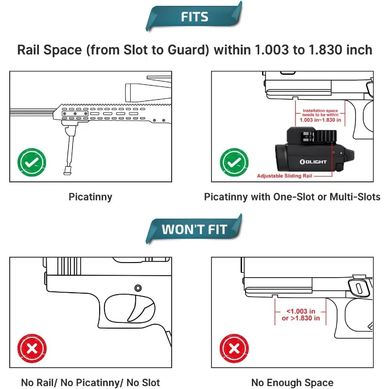 Imagem -04 - Olight-baldr s Weaponlight Montagem em Trilho Compacto Feixe Verde Combinação Led Branco 800 Lumens