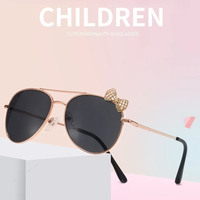 Kids Cute Sunglasses Metal Frame Children Sun Glasses Fashion Girls Outdoor Cycling Goggles Party Eyewear Photography Supplies