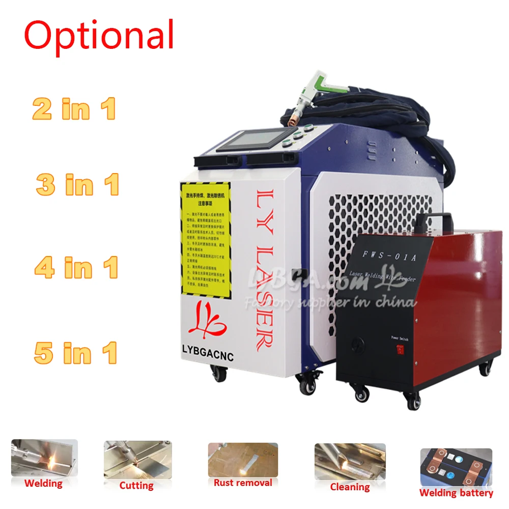 LYBGACNC 5 in 1 Fiber Laser Welder Handheld Laser Welding Soldering Cutting Cleaning Machine1500/2000/3000W BWT Laser for Metal