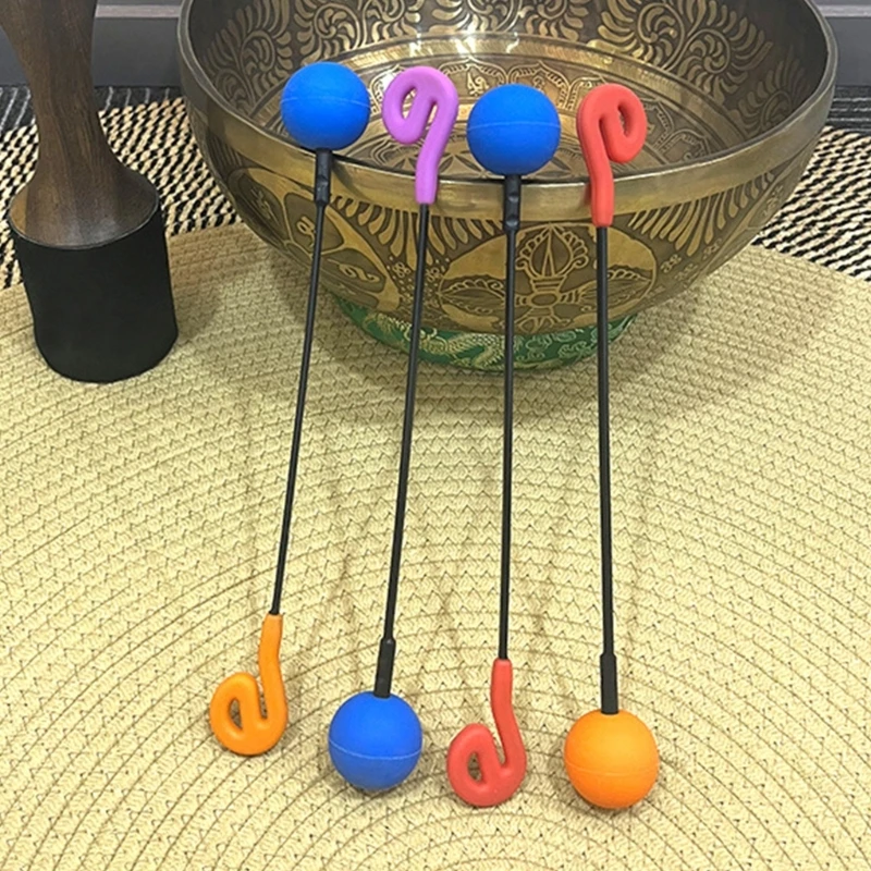 Double Head Friction Gong Mallet Whale Sounds Gong Resonant Mallet Sound Healing Silicone Gong Mallet for Large Gong A52F