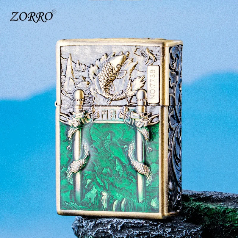 Zoro Saint Armor Thickened  Lighter 3D Stereoscopic Double Sided Relief Retro Personalized Windproof Lighters  for Men