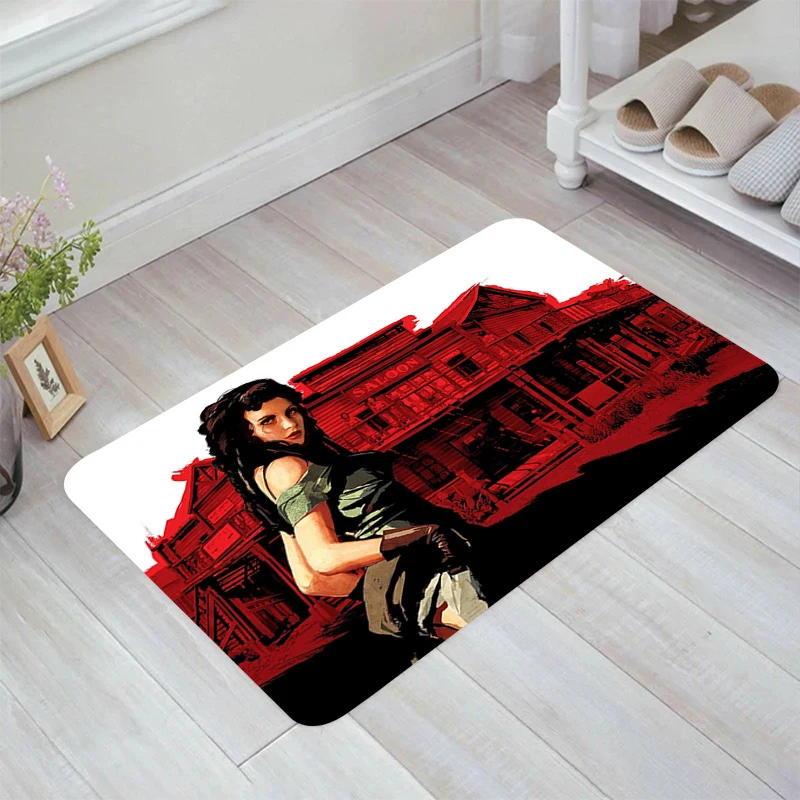 Red Dead Redemption 2 Game Floor Mat Home Kitchen Rug Carpets Room Rugs Carpet Entrance of House Balcony Foot Doormat Door Mats