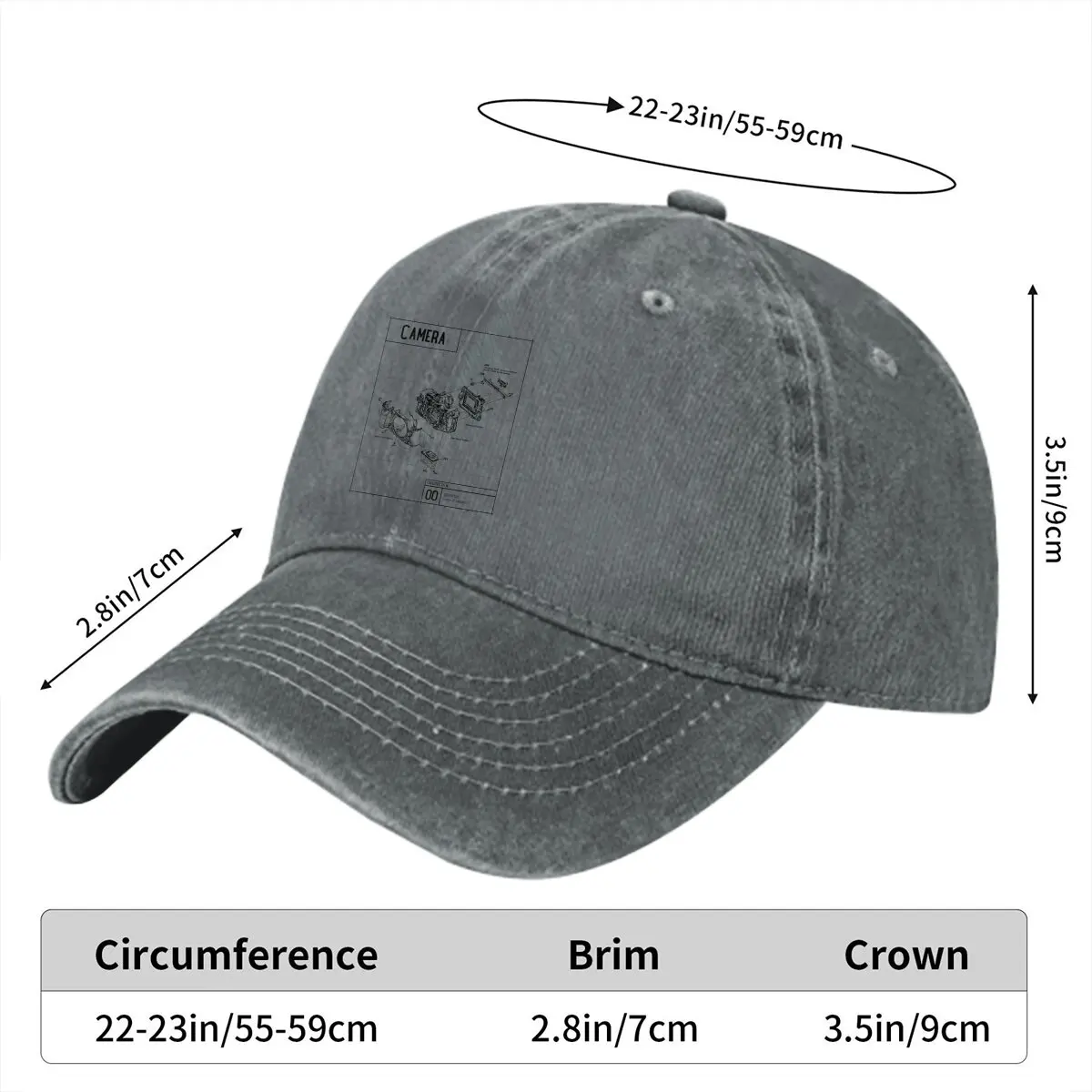 Washed Men's Baseball Cap Exploded View Trucker Snapback Cowboy Caps Dad Hat Photographer Camera Patent Golf Hats