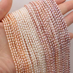 Natural Freshwater Pearl Beads Rice shape Loose isolation Beads For jewelry making DIY necklace bracelet accessories Size2.5-3mm