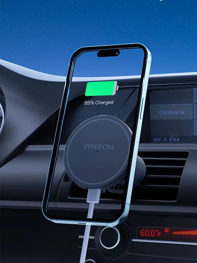 Magnetisches kabelloses Auto-Ladegerät für MagSafe iPhone 12 13 14 15 16 17 Pro Max Mini – Schnelle Ladehalterung für Lüftungsschlitze im Auto
