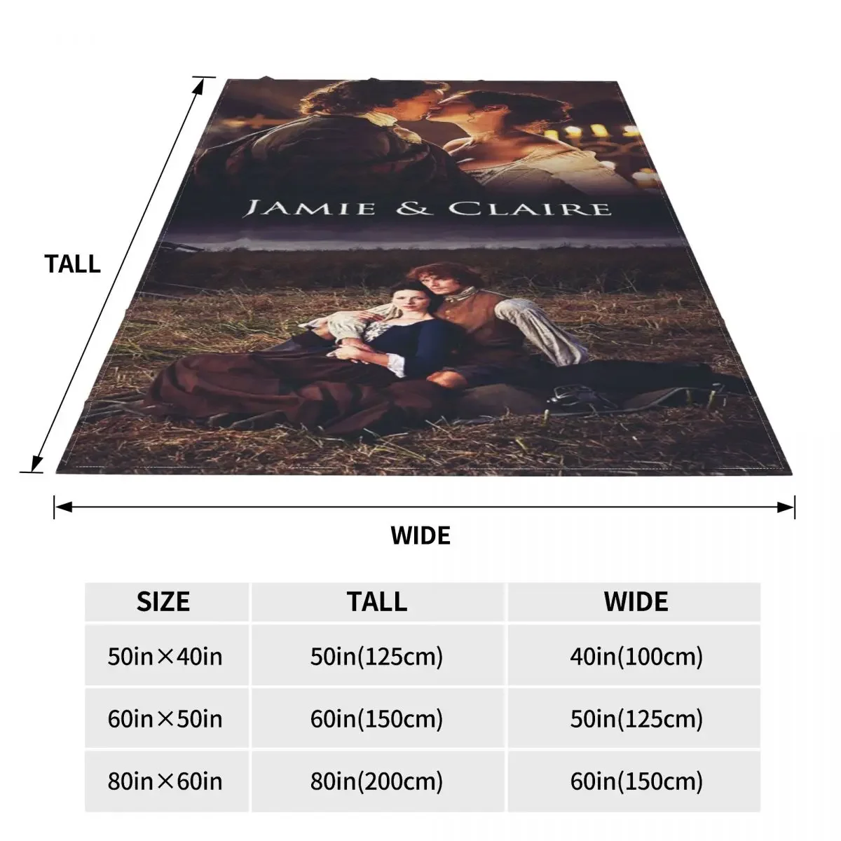 Outlander Tv Show Blankets Flannel Summer Portable Lightweight Thin Throw Blankets for Home Travel Plush Thin Quilt