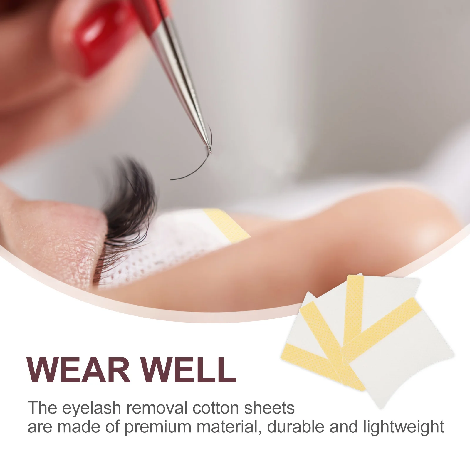 

400pcs Eyelash Removal Cotton Sheets Premium False Eyelash Cleaning Pads For Beauty Salon Makeup Artist Cotton Pad Tools