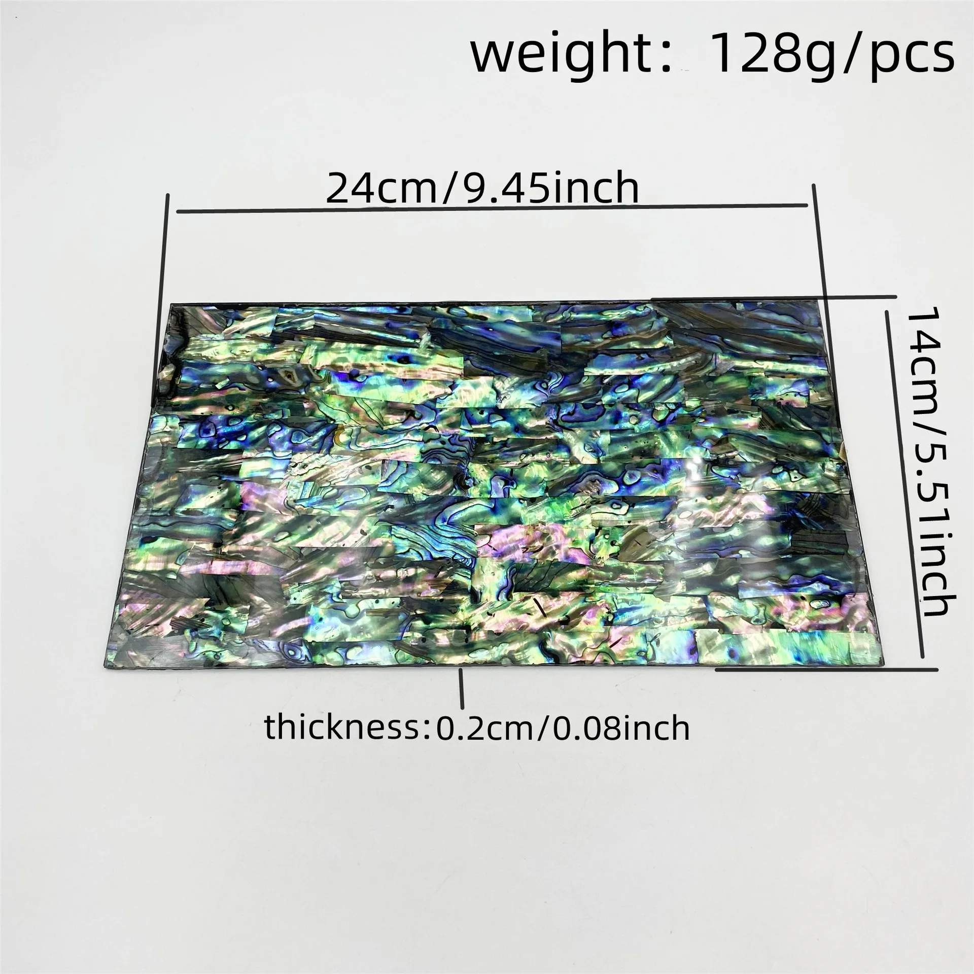 Abalone Shell Jewelry Inlay Sheets - Large Natural Abalone Shell Sheet 240x140x2.0mm
