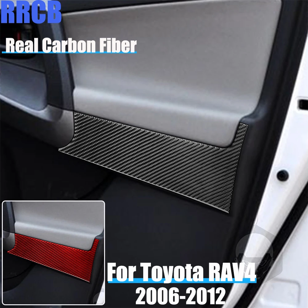 

Автомобильные аксессуары из настоящего углеродного волокна, накладка на дверную панель, мягкая наклейка на крышку для Toyota RAV4 2006, 2007, 2008, 2009, 2010, 2011, 2012