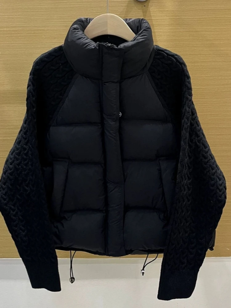 Women's Oversize Short Winter Down Jacket with Stand Collar and Full Zip Quilted Insulated Outerwear for Daily Wear Travel