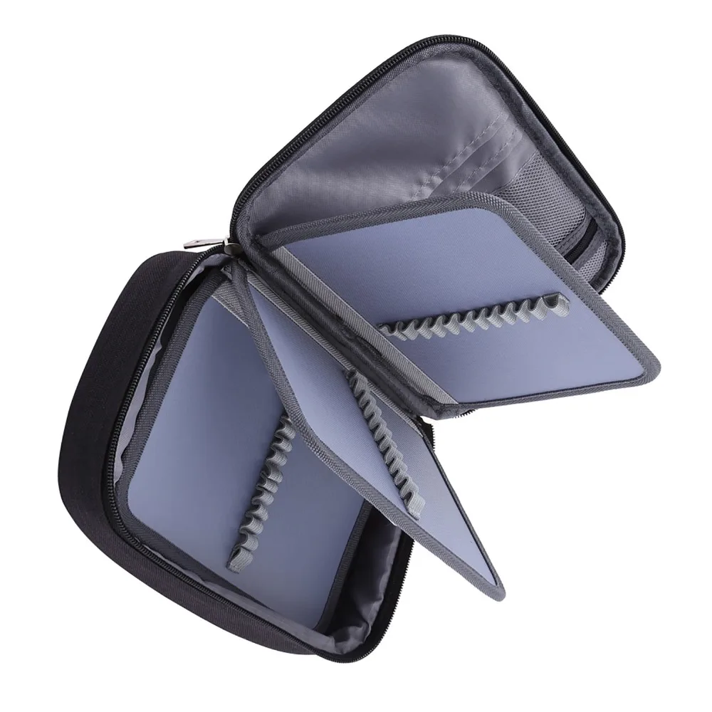 

Черный/синий/фиолетовый пенал на 72 кармана, многофункциональный, со съемными отделениями, из полиэстера, для художественных принадлежностей