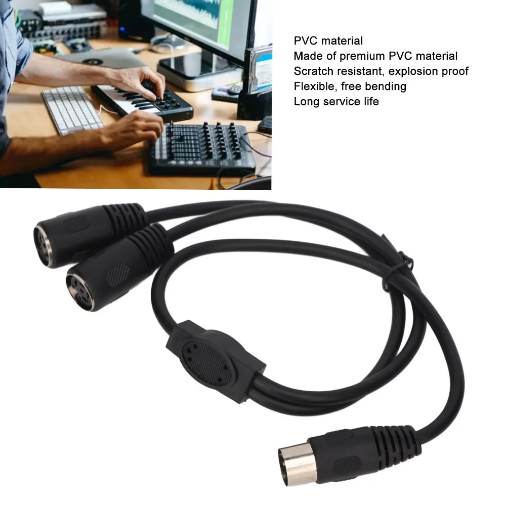 1 Male to 2 Female DIN 4PIN to 2DIN 4PIN Adapter Cable Plug and Play 0.5m/1.6ft 4 Pin DIN Y Splitter Cable