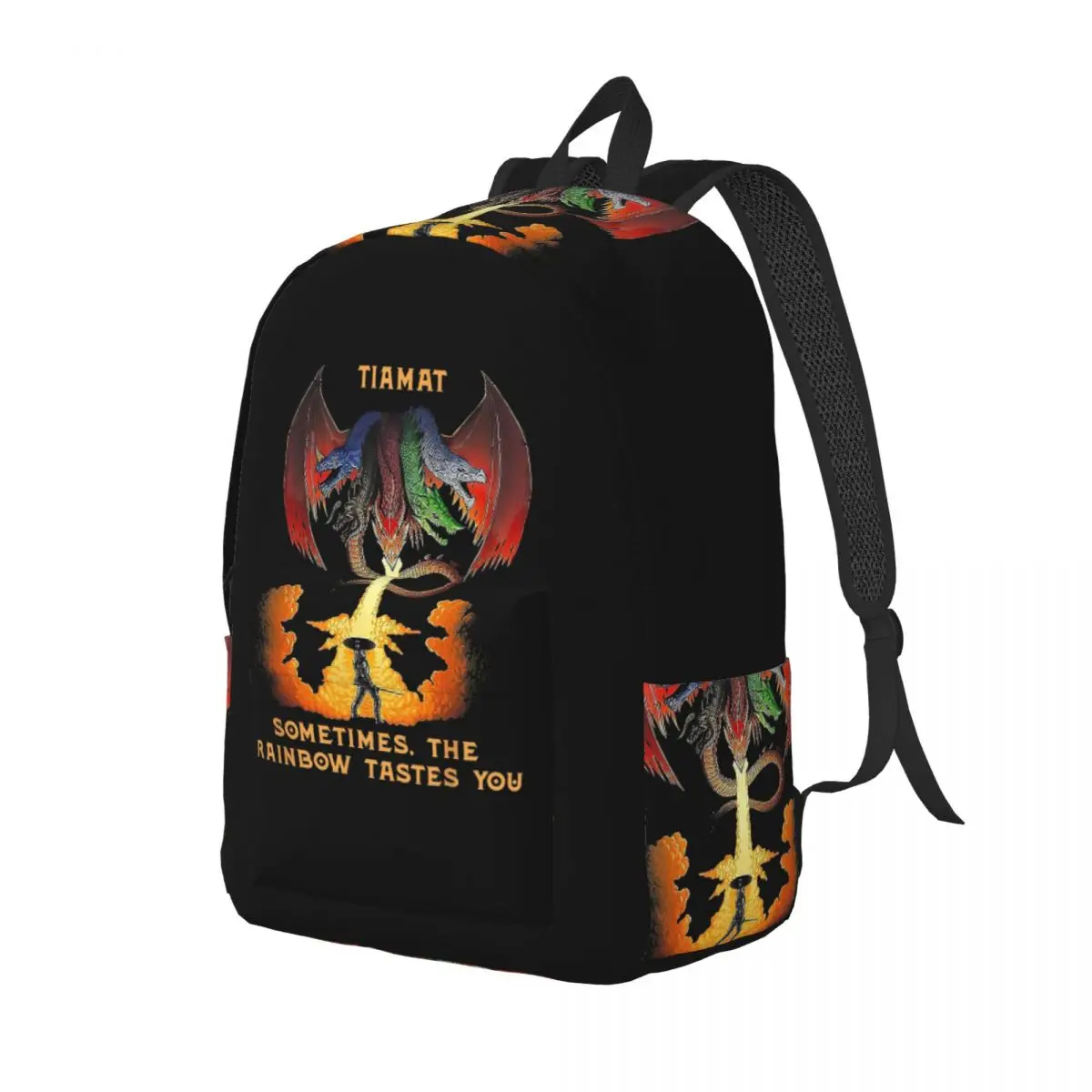 Dragon Tiamat Sometimes The Rainbow Tastes You Student Backpack School Bag Hiking Travel Daypack Fashion Bookbag Shoulder Bags