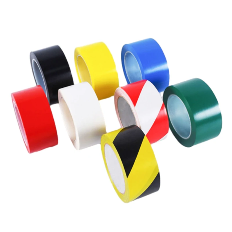 1 inch 2.5cm 100M 110Micron 110um multi-color red yellow green blue white orange black PVC vinyl Warning Marking Tape roll