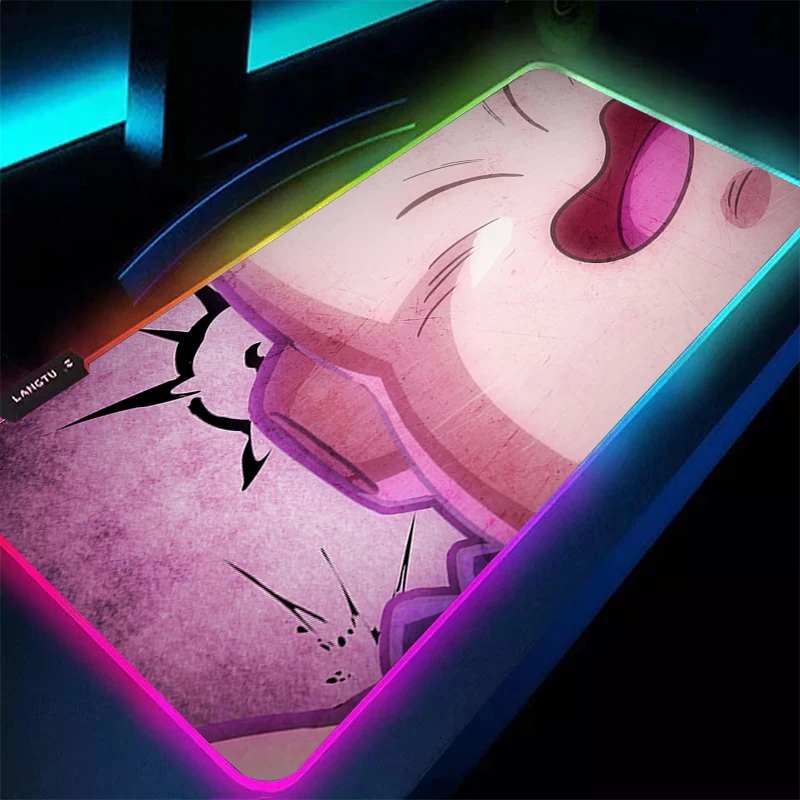 

RGB Large Mouse Pad DBZ Dragon Ball Majin Buu pc speed For e-sports players Backlight Laptop Computer Keyboard LED xxl mousepad