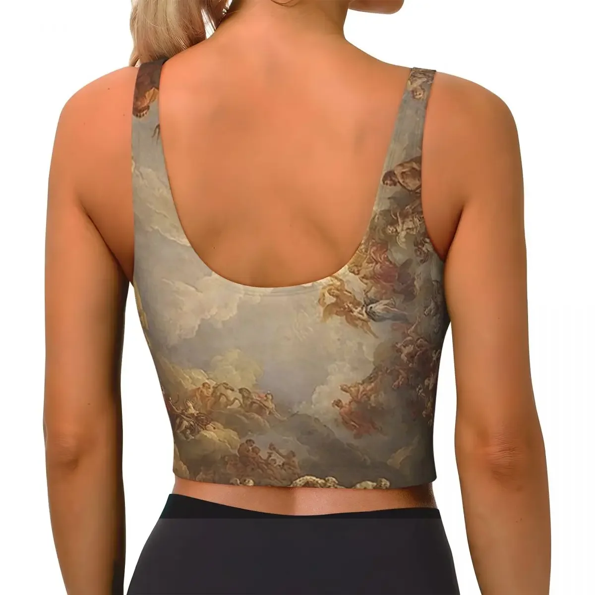 Custom Brown Ceiling At Versailles Renaissance Panting Women Sports Bra High Impact Vest Gym Workout Yoga Crop Tank Tops
