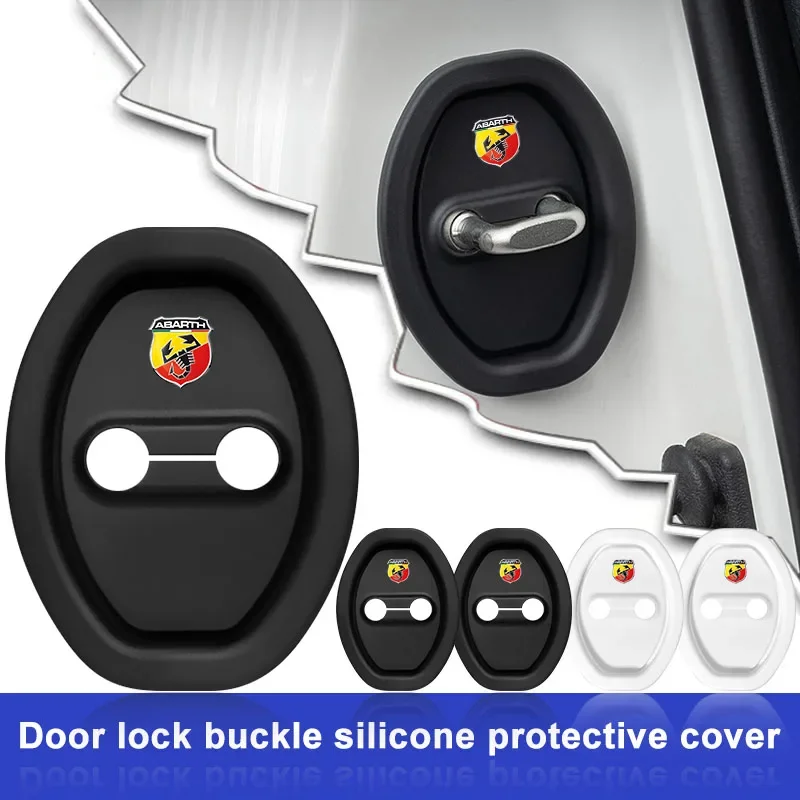 4PCS Silicone Door Groove Cushion Protective Cover For Abarth 695 595 500 Competizione 124 Spider Punto Interior Accessories