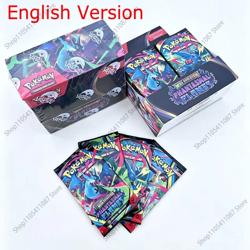 360 cartes Pokémon MEGA EVOLUTION PHANTASMAL FLAMES Prismatic Evolutions Black Bolt Booster anglais Carte de combat et de transaction