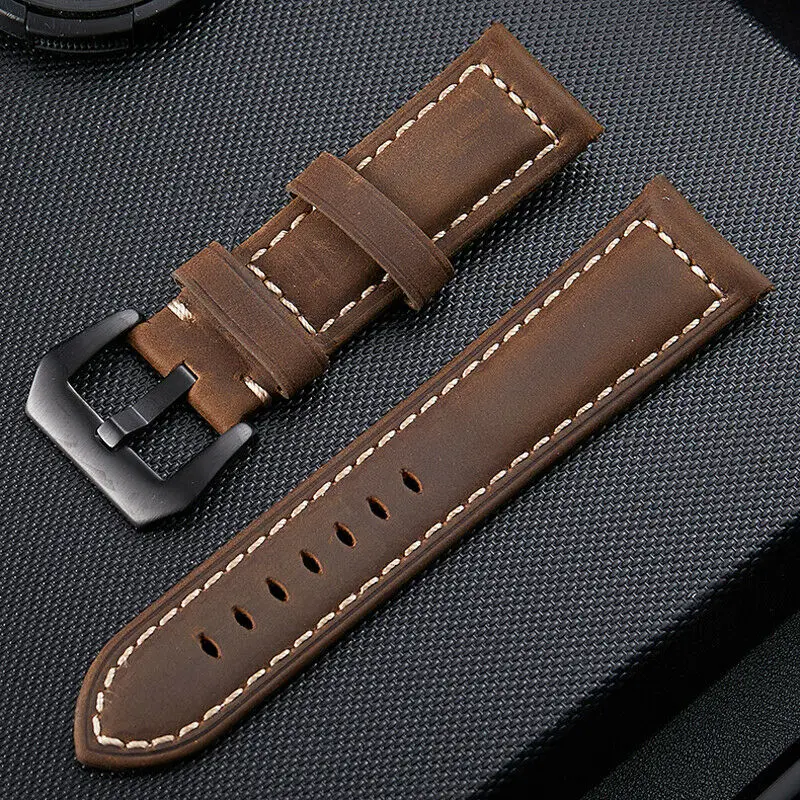 Leather Watch Strap for Panerai Compatible with Radiomir Series Luminor Series 22/24/26MM Watch Accessories Replacement Correa