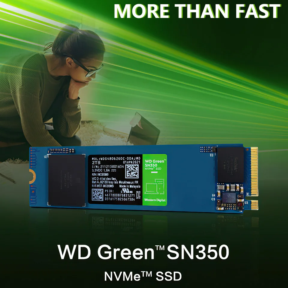 Western Digital SSD SN350 1TB 2TB 250G 500G NVMe SSD PCIe 3.0X4 M.2 2280 Solid State Drives for Laptop Mini PC Notebook Computer