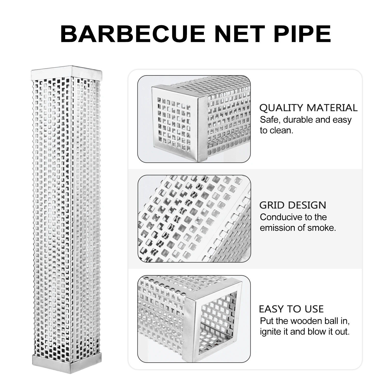 

12 Inch Stainless Steel Smoker Tube BBQ Tools Pellet Smoker Grills Hot Cold Smoking Supplies Kitchen Barbecue Accessories