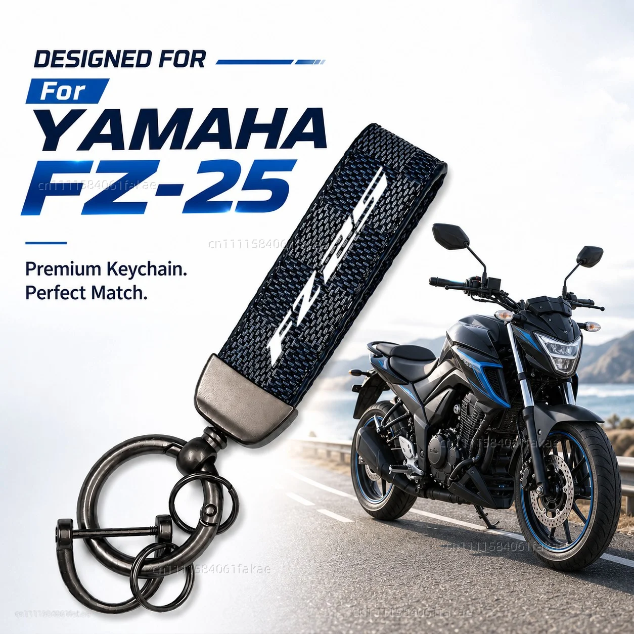 For YAMAHA FZ-25 FZ25 FZ 25 Motorcycle Keychain Leather Key Ring Custom Logo Gift for Rider Men Women Accessories