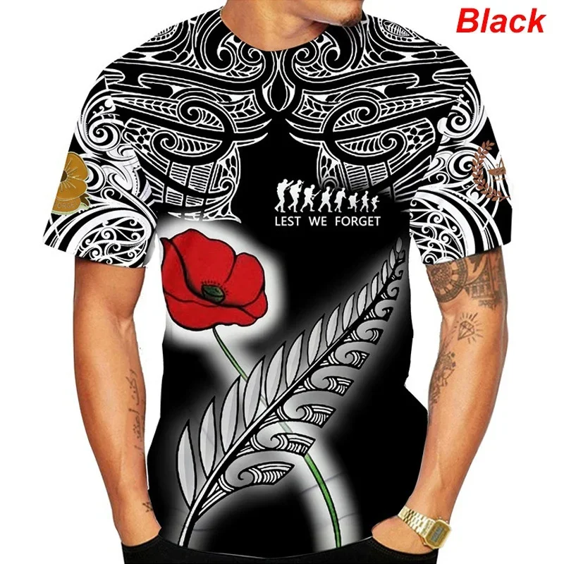 3D New Zealand Maori Printed T Shirt Rugby Tattoo Graphic T-shirts For Men Kid Fashion Streetwear Short Sleeves Harajuku Clothes