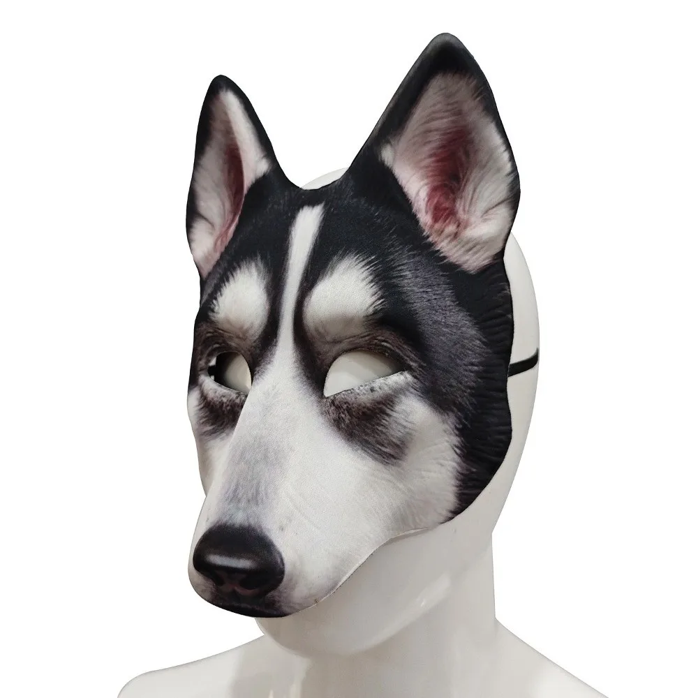 Funny Wolf Halloween Werewolf Mask Husky Cosplay Tiger EVA Mask Party Props Elastic Strapy Animal Half Face Mask Masquerade