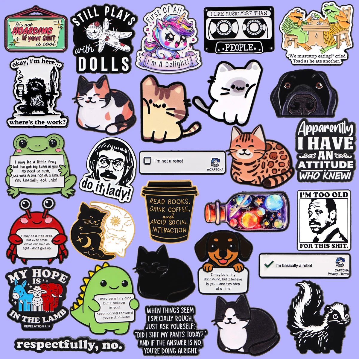 الكرتون القط المينا دبوس لطيف الكلب شارة قبعة دبابيس دبابيس الحيوان للسترات تأثيري اكسسوارات الملابس الديكور اللعب الهدايا #1