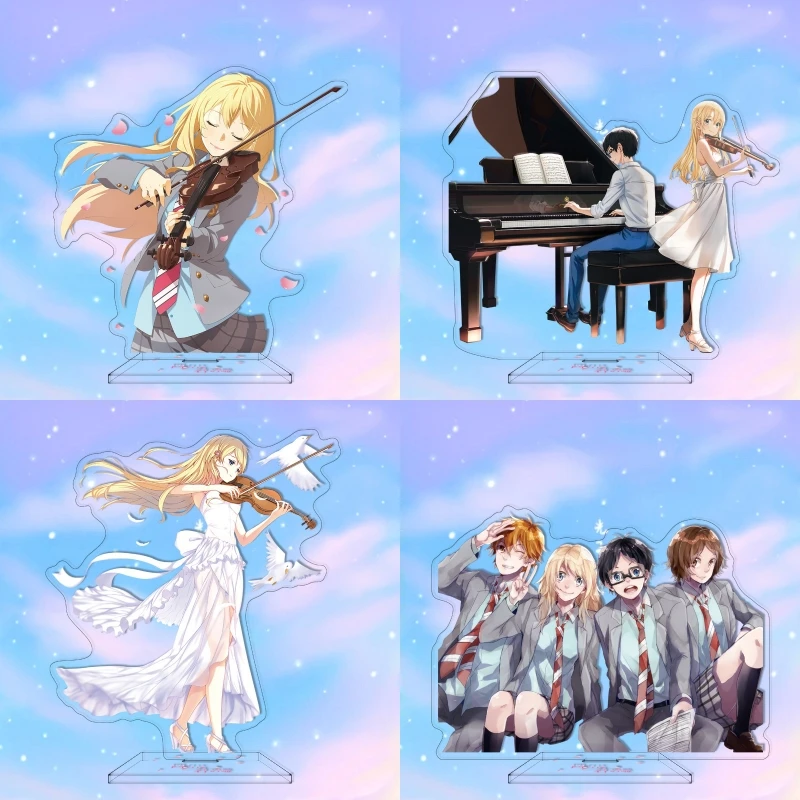 Anime Your Lie in April Acrylic Stand Kosei Arima Kaori Miyazono Figure Stand Plate Cosplay Prop Decor Cartoons Present Gifts