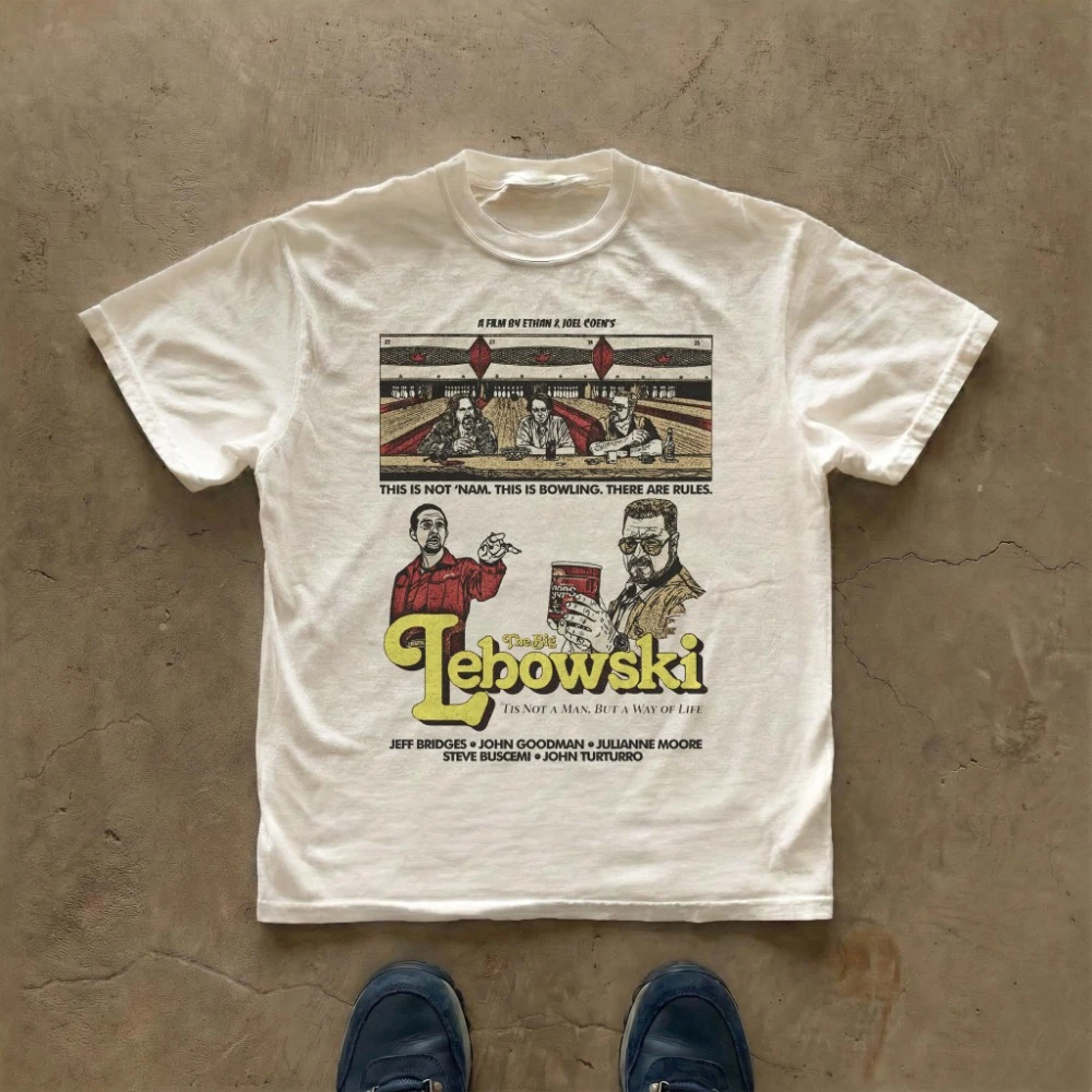 The Big Lebowski Movie T-shirt Coen Brothers Film Tee Cult Film Art Shirt Vintage Tee Clothing Short Sleeve Unisex Men Women