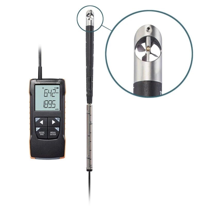 

Impeller anemometer Digital wind speed tester Pipeline wind speed and air volume tester