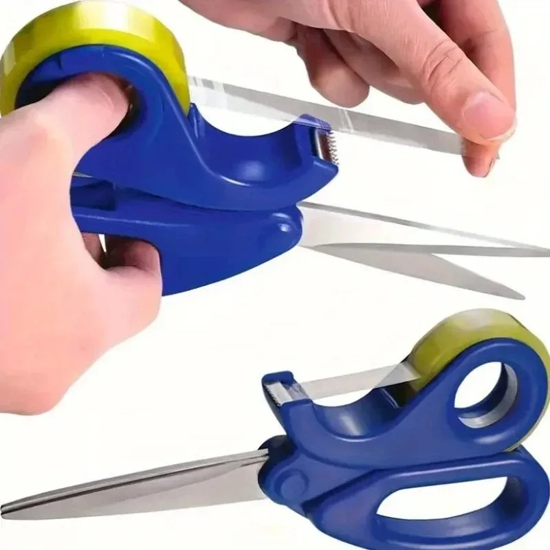 مقص مكتب موزع الشريط الجديد متعدد الأغراض مع شريط شفاف لقص الخياط آمن محمول DIY قاطع الورق للمنزل. #2