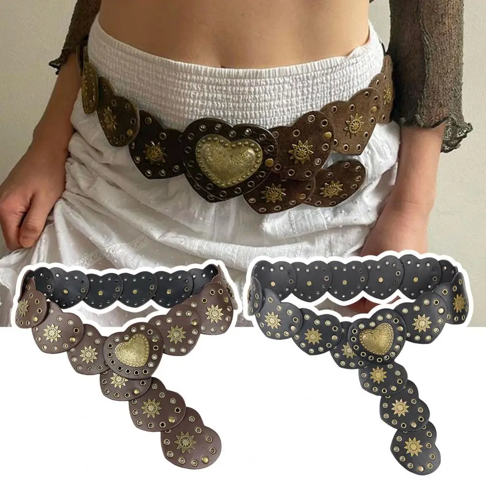 

Retro Personality Belt for Men and Women, Hip Hop, Punk, Metal, Cutout, Round, Fashion