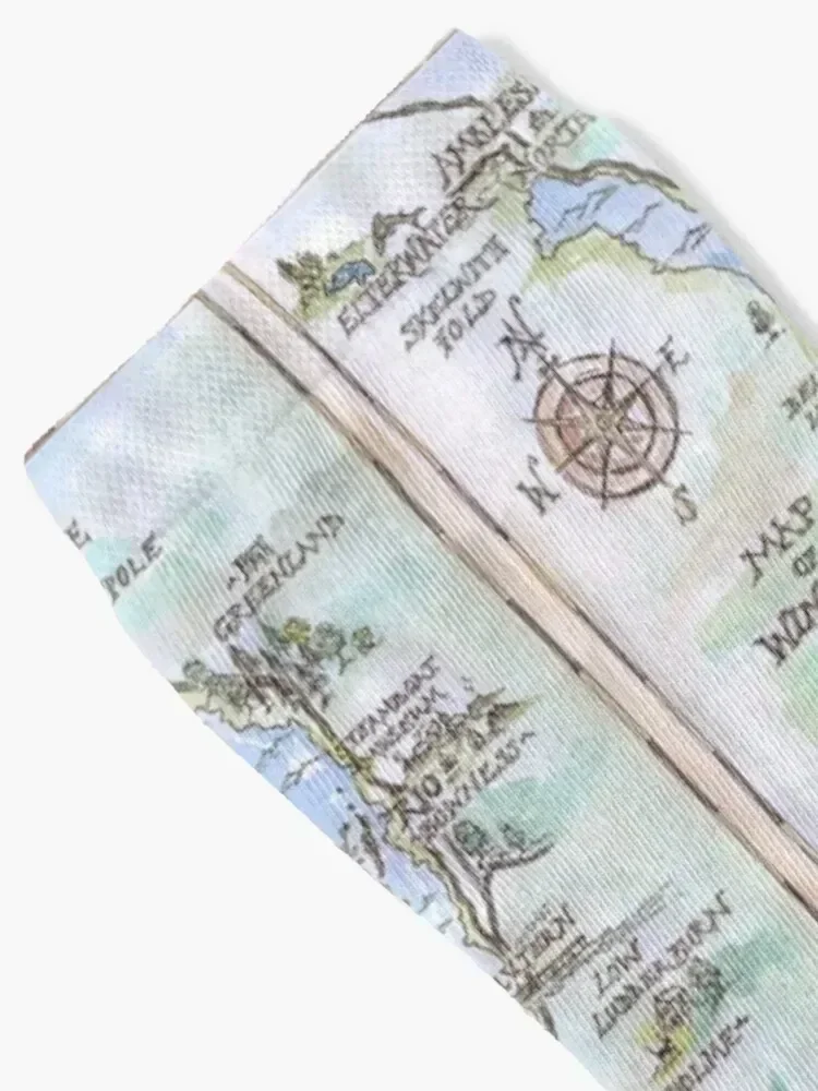 Swallows and Amazons map of Windermere in spring colours - Socks cool cute man gift Boy Socks Women's