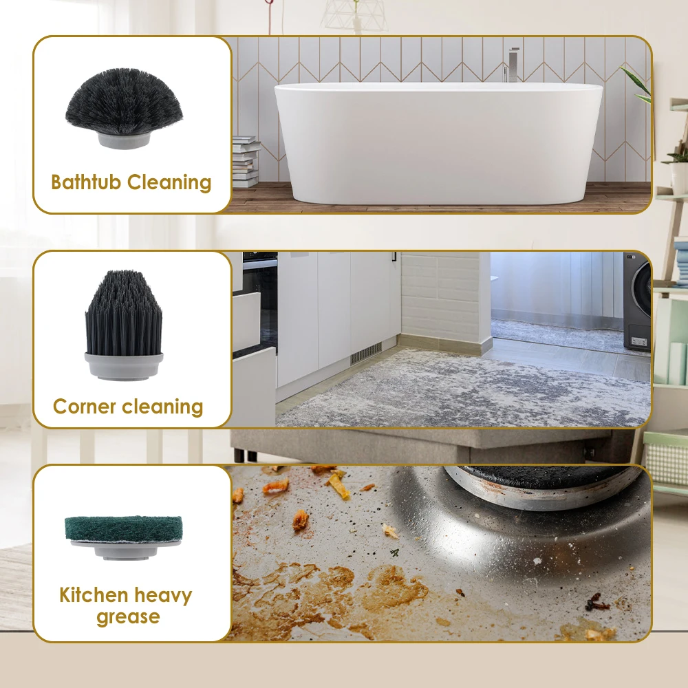 Update Electric Cleaning Brush 10 in 1 Multifunctional Household Wireless Rotatable Cleaning Brush For Bathroom Kitchen Windows