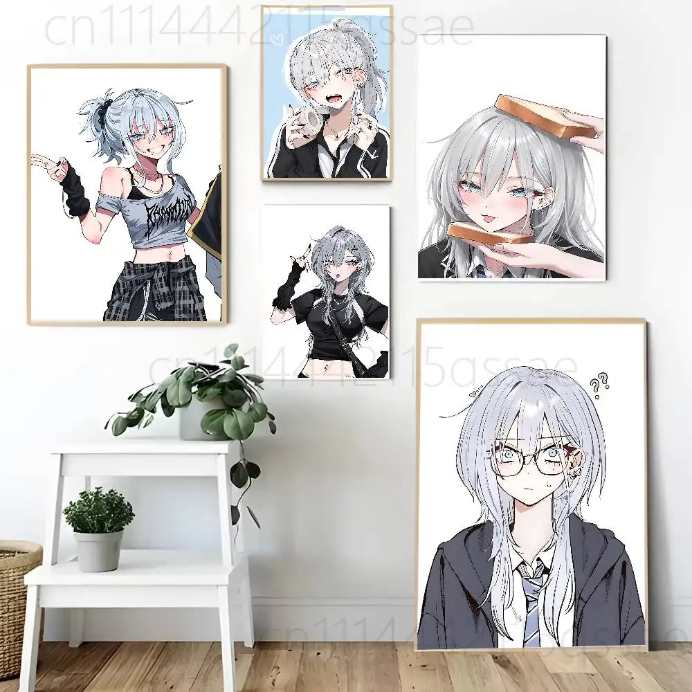 H-Haimiya Mio Senpai Poster Self-adhesive Art Waterproof Paper Sticker Coffee House Bar Room Wall Decor