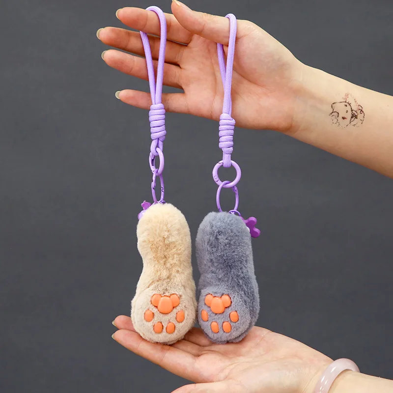 ใหม่น่ารัก Soft Plush Cat PAW พวงกุญแจจี้การ์ตูนความเครียดบรรเทา Plush Cat PAW กระเป๋าเป้สะพายหลังตกแต่งจี้ของขวัญวันเกิด