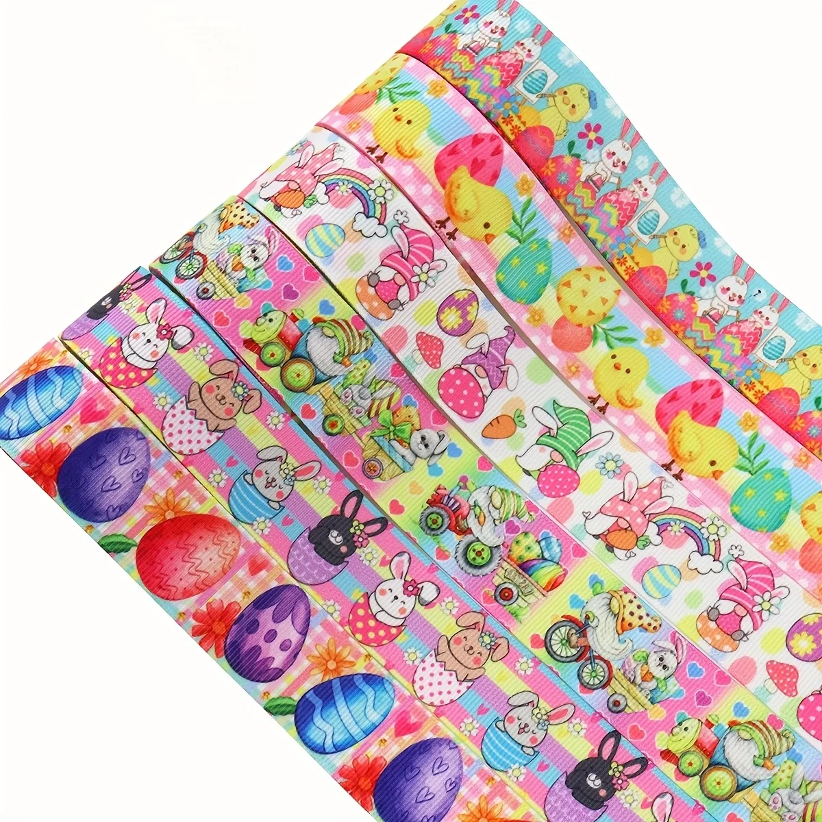 

5-yard Easter egg printed ribbed ribbon handcrafted accessories and accessories, webbing gift packaging, ribbon party decoration