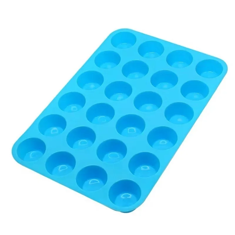 24  Cup Silicone Muffin Pan &Cupcake Baking Pan Non-Stick Silicone Cake Round Mini Muffin Pan Form Cake Decorating Mold