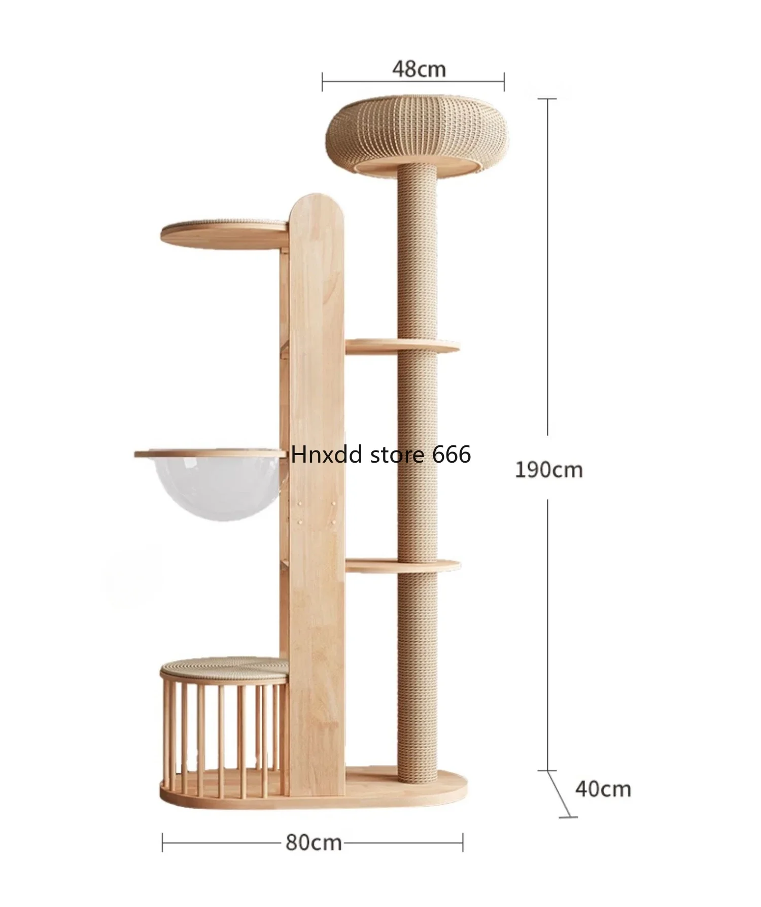 Large cat climbing frame woven nest tree integrated rubber wood