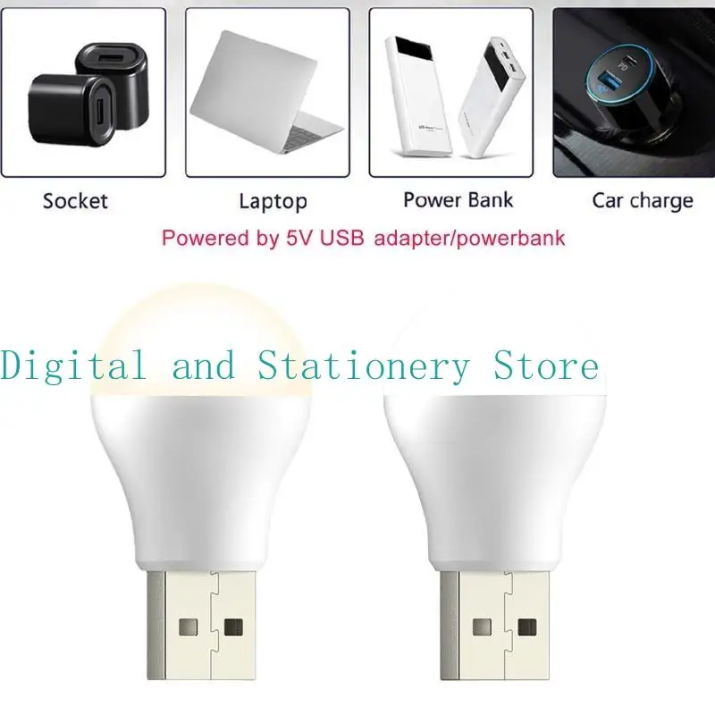 

Y1UB USB Plug Lamp Computer Mobile Power Charging USB Book Lamps LED Eye for Protecti