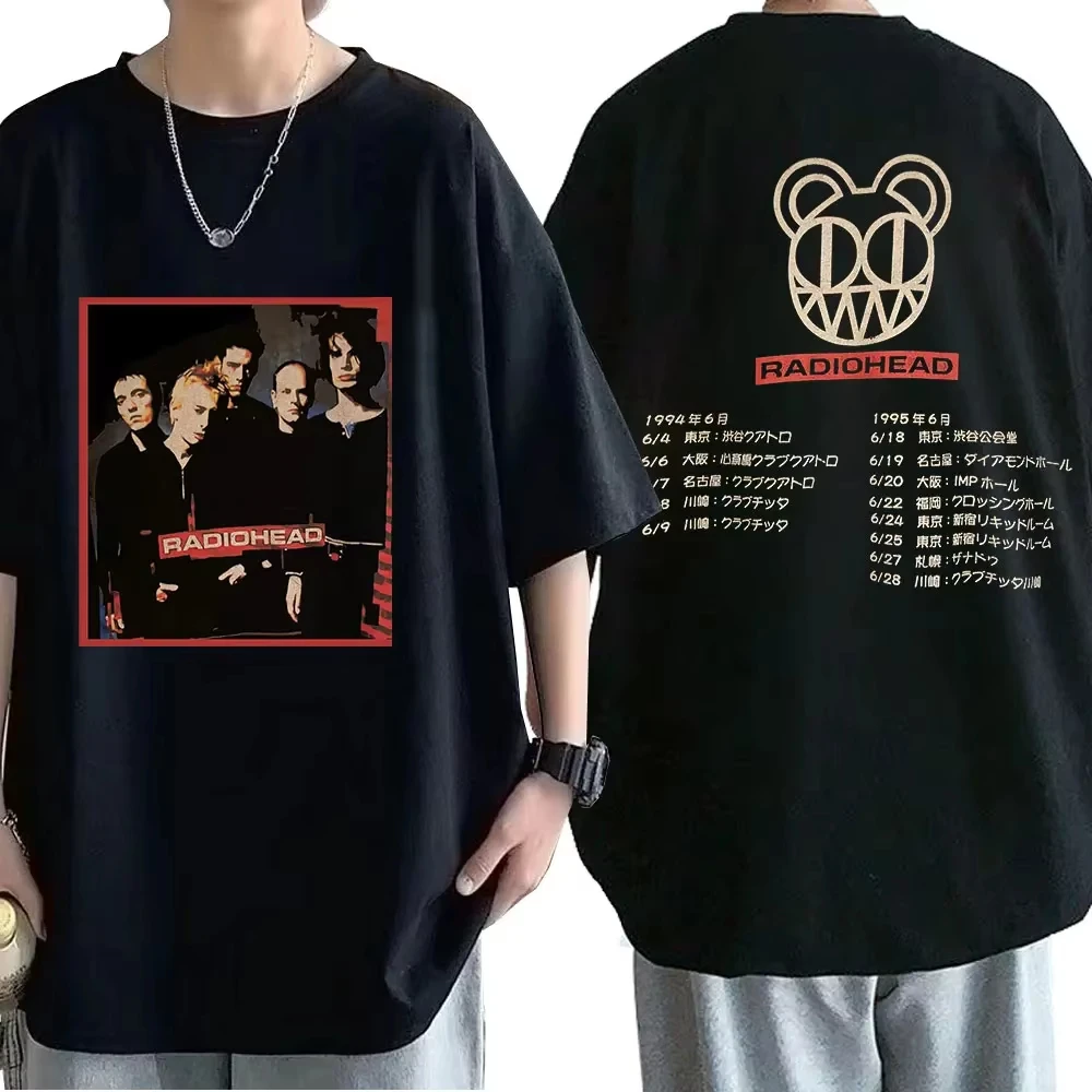 2026 Summer Vintage Rock Band Radiohead T-shirts Hip Hop The Bends Music Album Print Tee Suitable for Both Men and Women