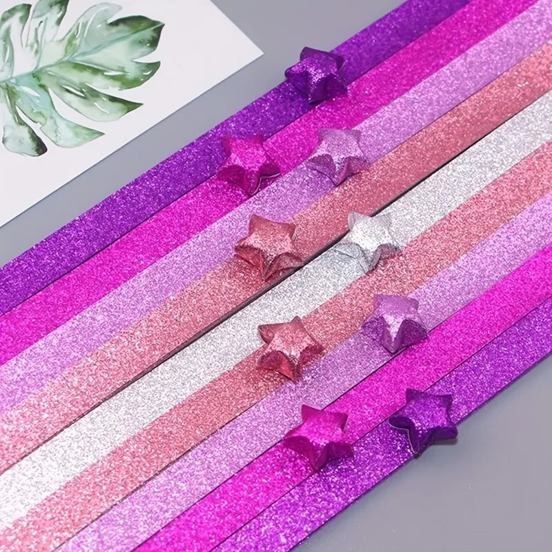 1 Satz mit 520 Stück/Packung bunter Stern-Origami, 360 Stück/Packung Lucky Star-Papierstreifen mit Regenbogen-Farbverlauf – Detail 6