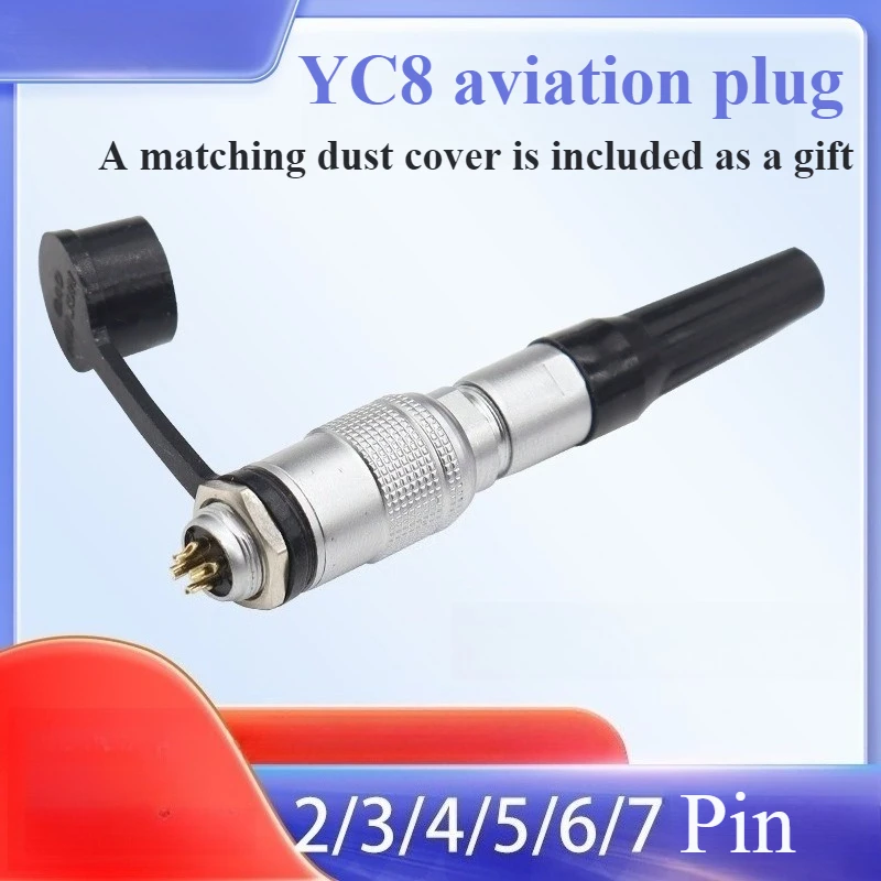 

YC8 Aviation Connector 2-7 Pin - M8 Quick-Release Plug/Socket (8mm Thread)