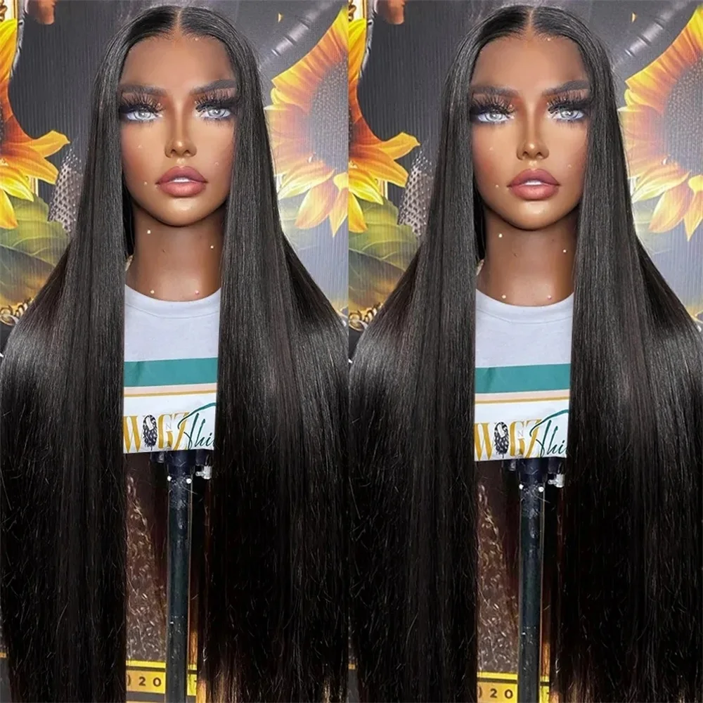 30 36 Inch Bone Straight 13x4 13X6 Lace Front Human Hair Wigs For Women Brazilian 360 HD Transparent Lace Frontal Wig PrePlucked