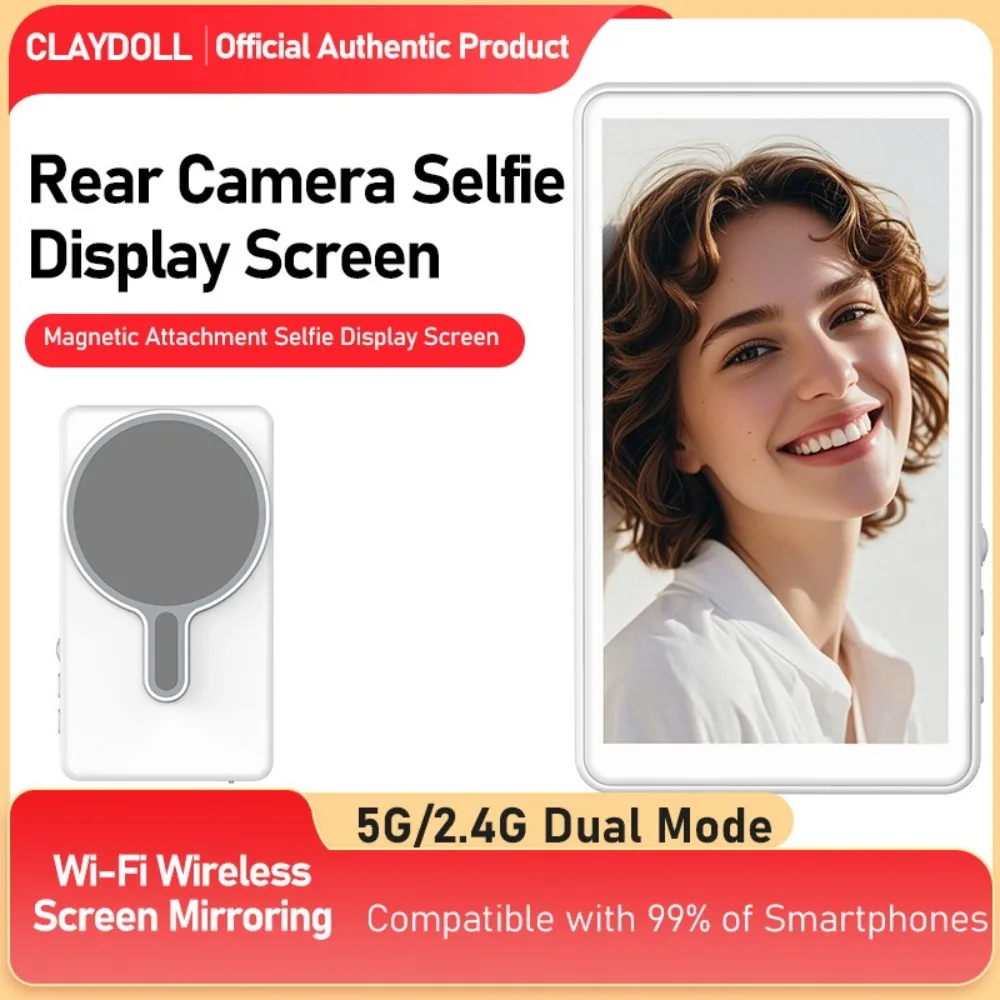 

Magnetic Selfie Display Screen 4.02in Big Screen LCD Display Selfie Monitor Wireless Rear Lens Screen for Video Recording