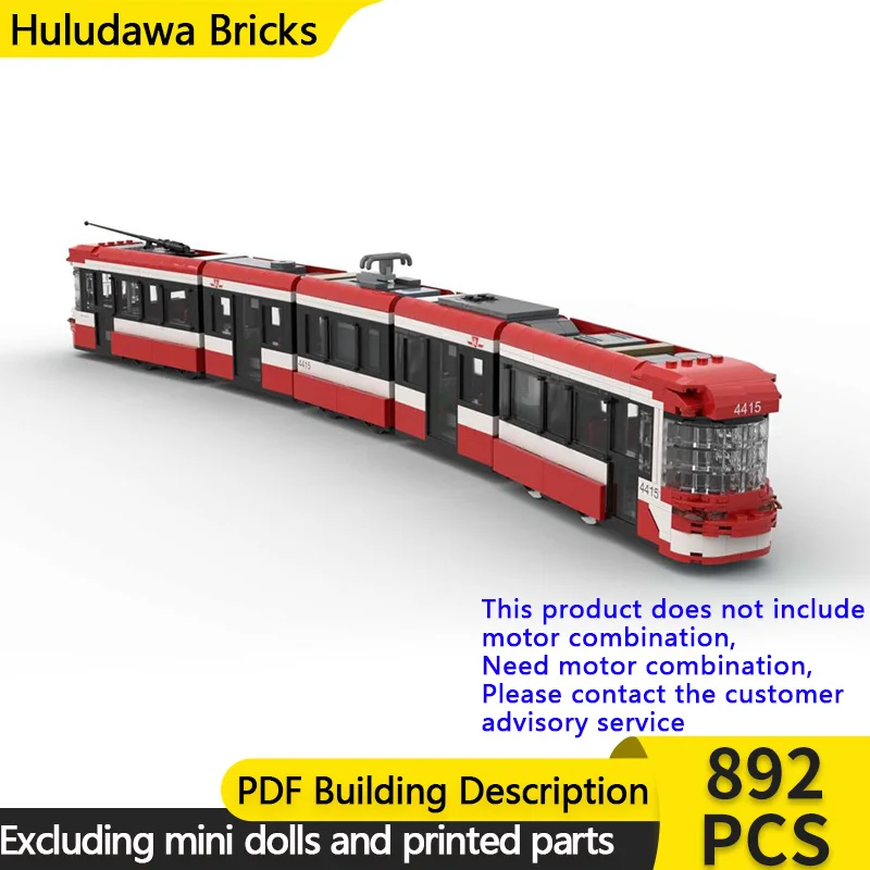 

City Car Model MOC Building Bricks Modern Low-Floor Rail Tram Modular Technology Children Holiday Gifts Assemble Toys Suit