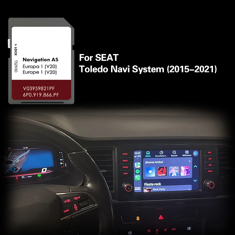 

for Seat Toledo Navi System 2015-2021 Navigation SD Map New Update Version AS V20 Sat Nav